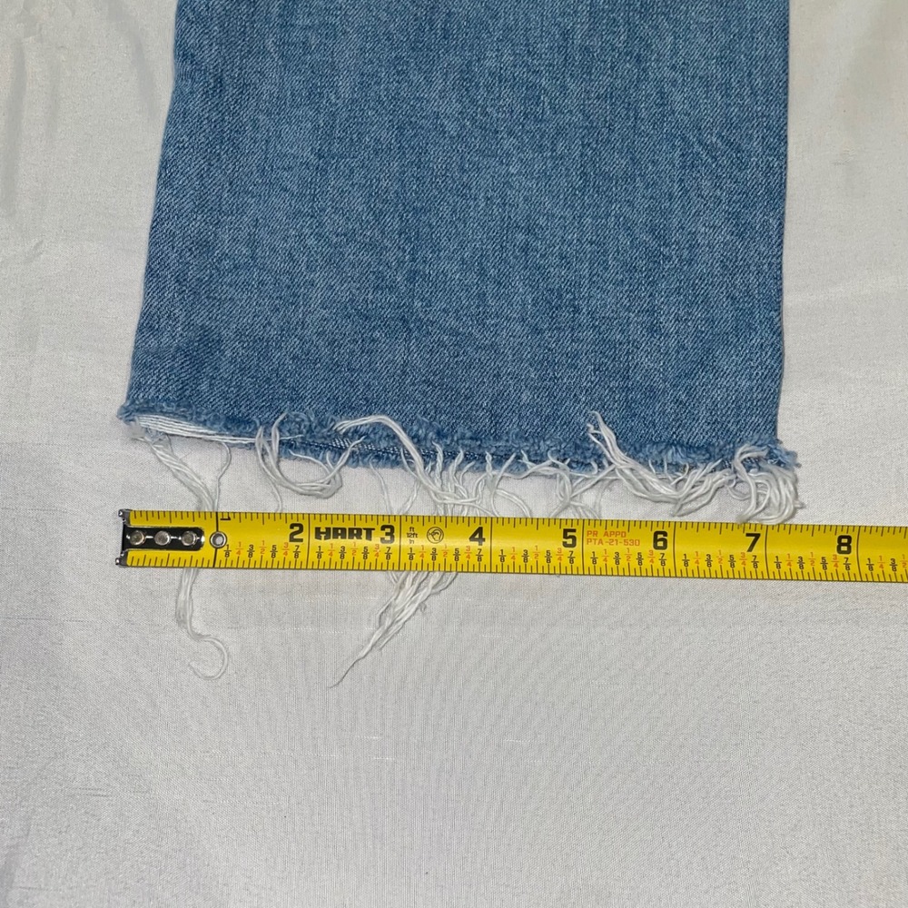 Frank & Eileen Monaghan Wide Leg Jeans Blue Button Fly Raw Hem Size 28 - Picture 12 of 13